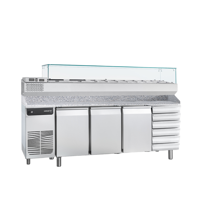 Samaref TP3 C P VR TN- pult 3 x vrata + ladice + vitrina