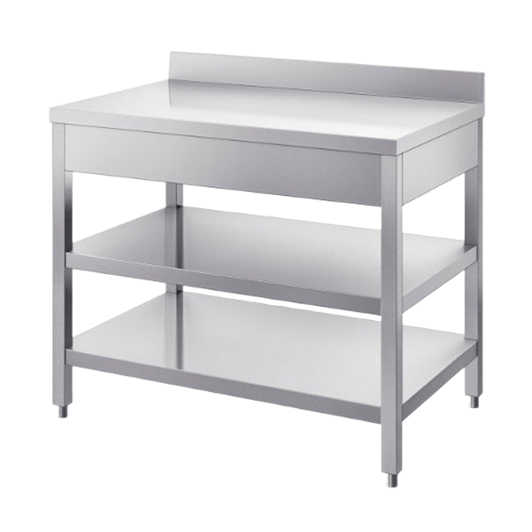 Inox radni stol / podnica + polica / cokla