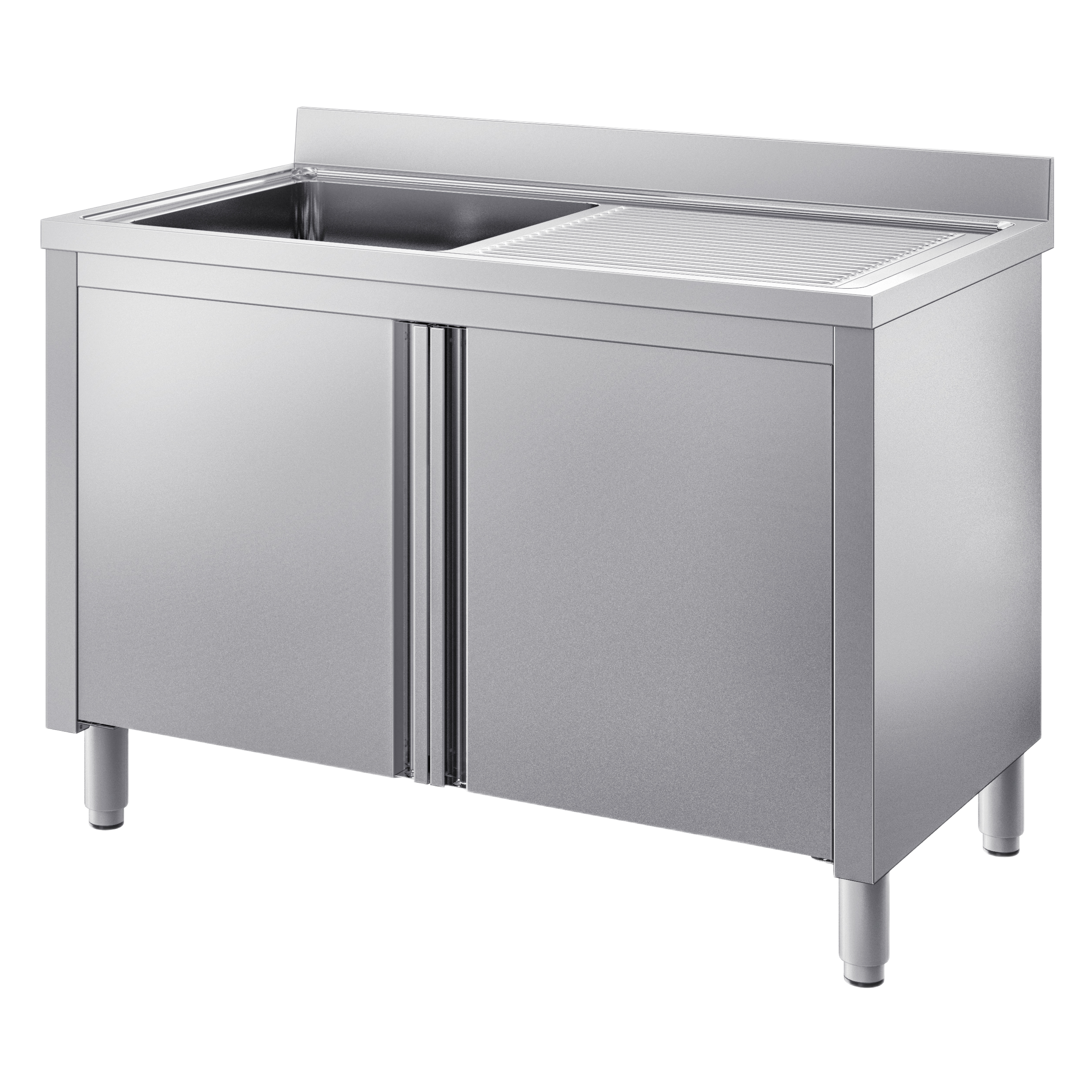 Inox zatvoren sudoper / jedno korito / ocjedna ploha desno