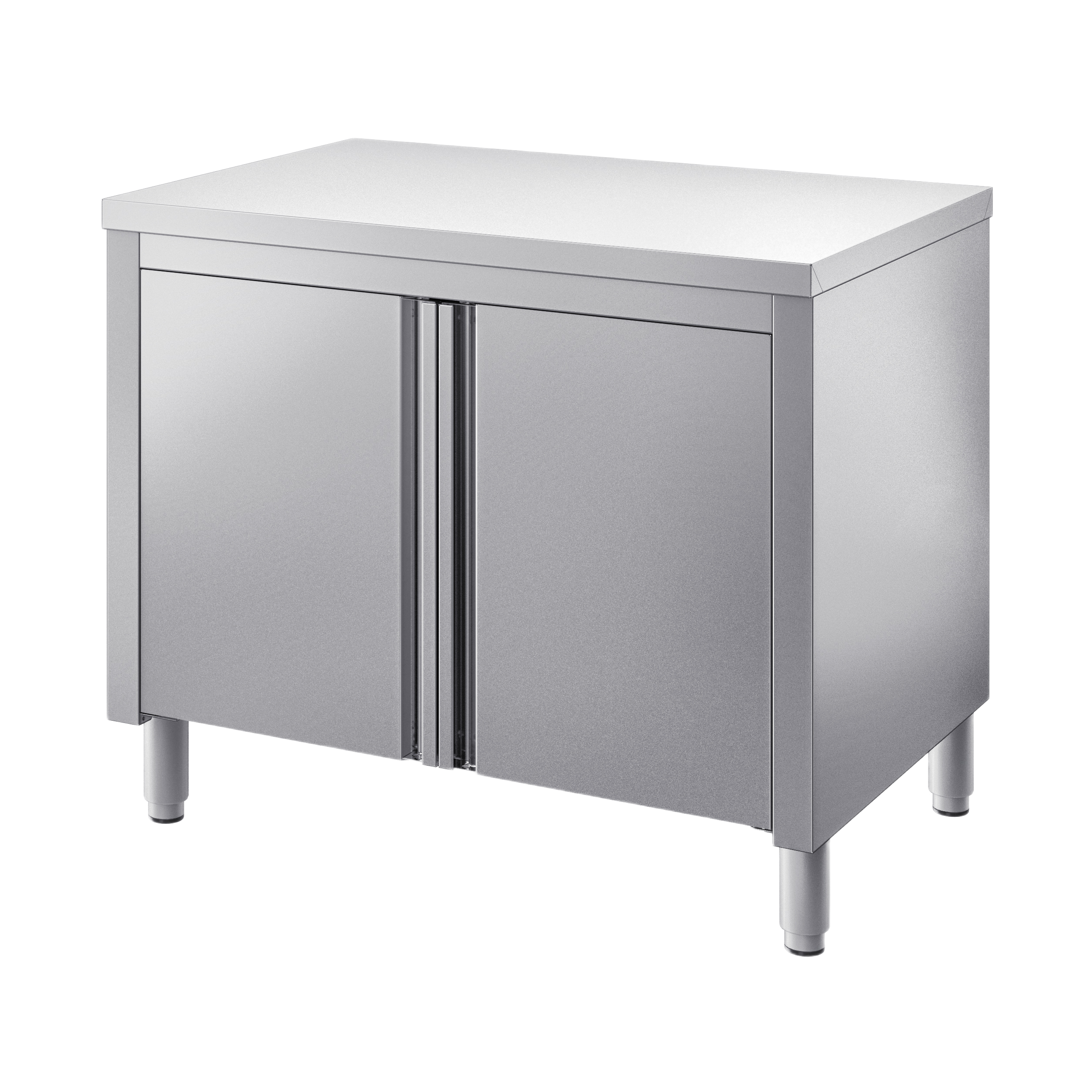 Inox radni stol / zatvoren s otklopnim vratima