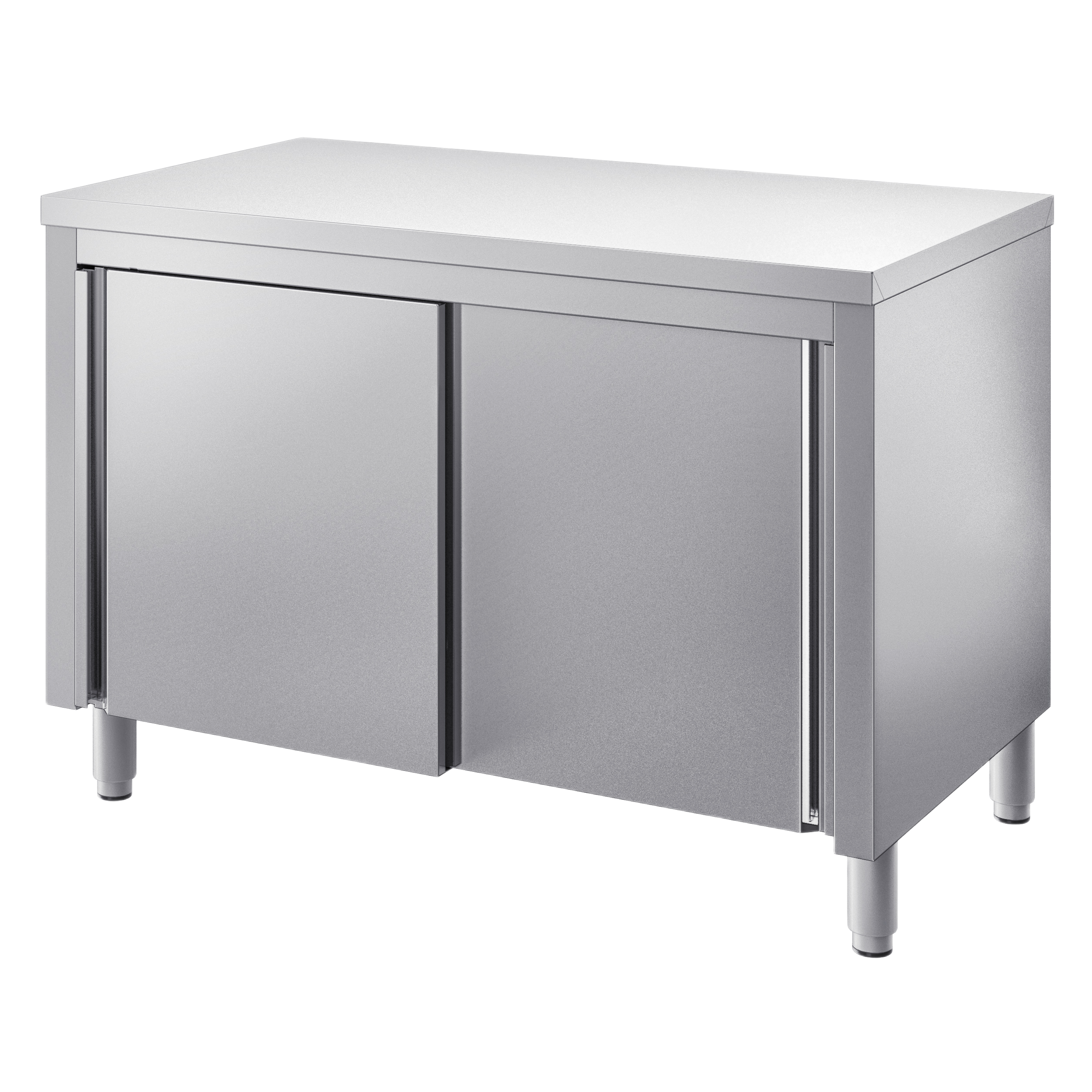 Inox radni stol / zatvoren s kliznim vratima