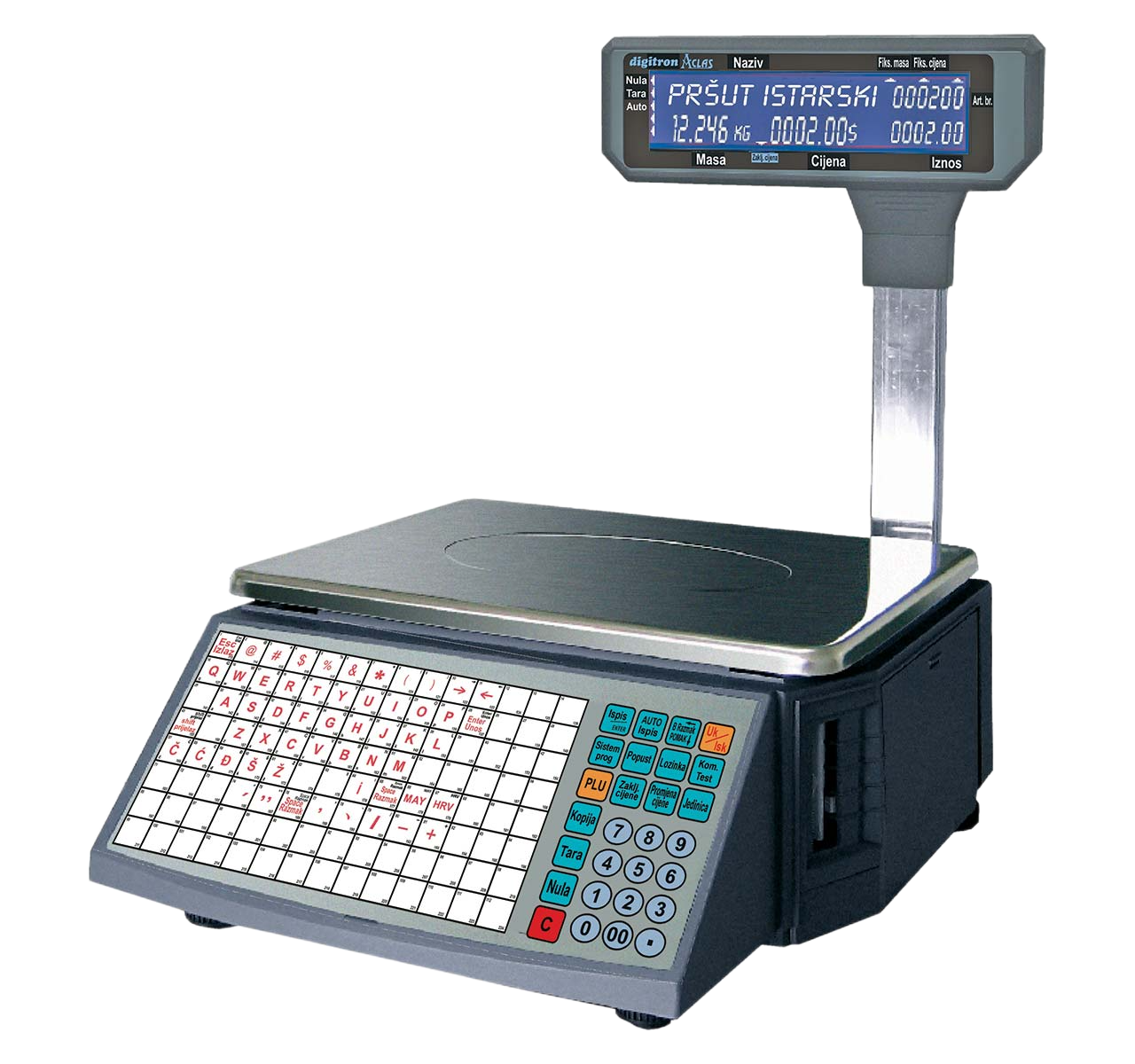 Trgovačka vaga s izračunom i pisačem
