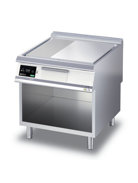 Električni super roštilj na postolju-1/3 rebrasta inox ploča