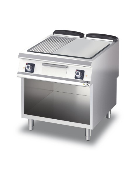 Fry Top S Electric M80 Aisi Ploča - 1/3 Rebrana - Termostat - Na Otvoreni Ormar